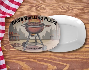 Personalized Dad Birthday Gift For Grandpa Grill Platter BBQ Gifts Dads Plate Grill Master Dad Gift from Kids Father's Day Custom Platter