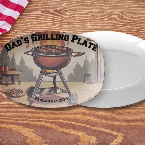 Grill Platter, BBQ Gifts, Personalized Dad's Grilling Plate, Grill Master, Dad Gift from Kids, Father's Day, Custom Platter Gift for Grandpa