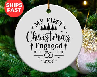 Décoration de fiançailles de fiançailles, cadeau de fiançailles souvenir de fiançailles de couples personnalisé premier Noël fiançailles, faire-part de fiançailles