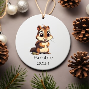 Personalized Chipmunk Ornament, Custom Chipmunk Christmas Ornament, Squirrel Lover Gift, Custom Animal Ornament, Chipmunk Gift, Animal Lover