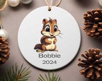 Personalized Chipmunk Ornament, Custom Chipmunk Christmas Ornament, Squirrel Lover Gift, Custom Animal Ornament, Chipmunk Gift, Animal Lover