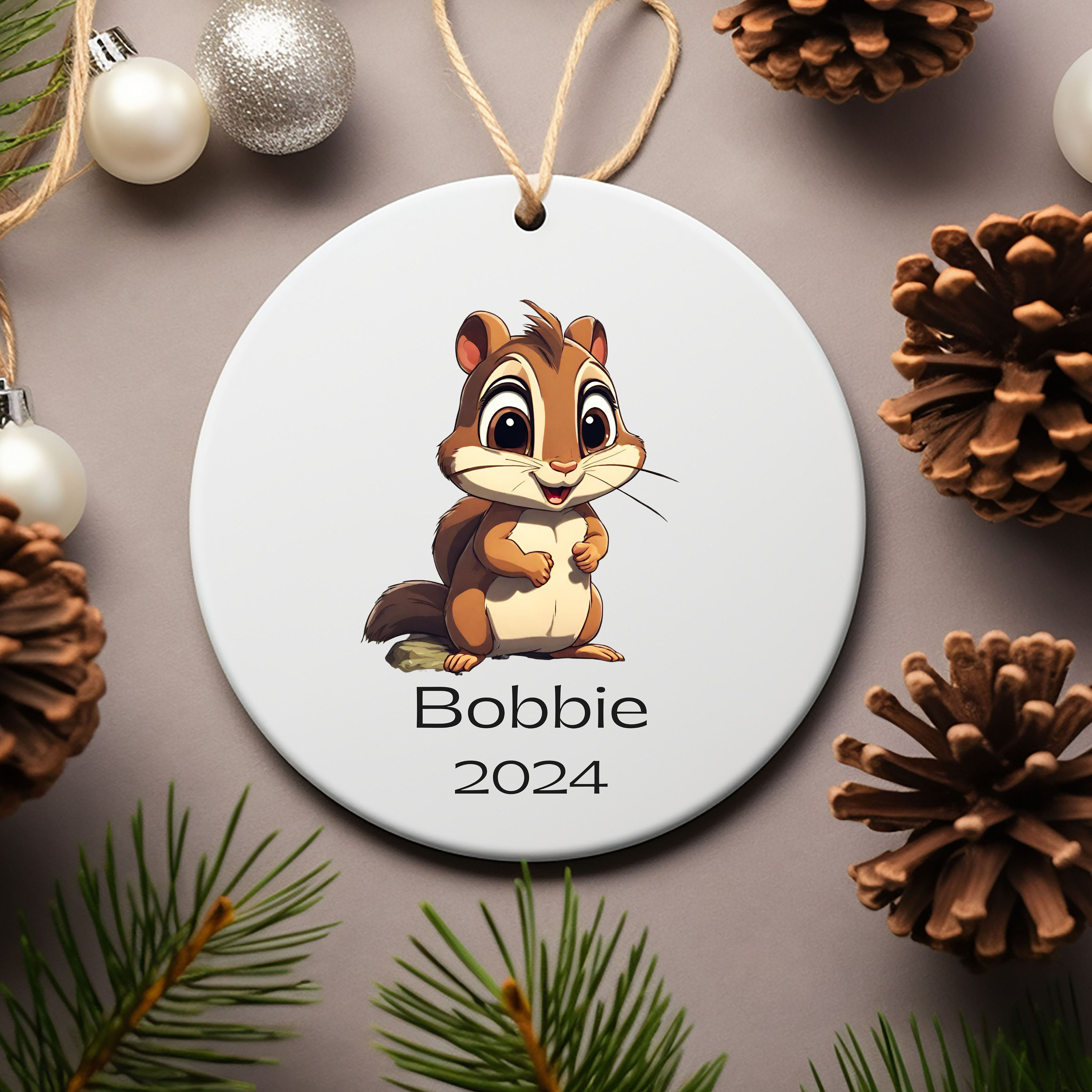 Personalized Chipmunk Ornament, Custom Chipmunk Christmas Ornament ...