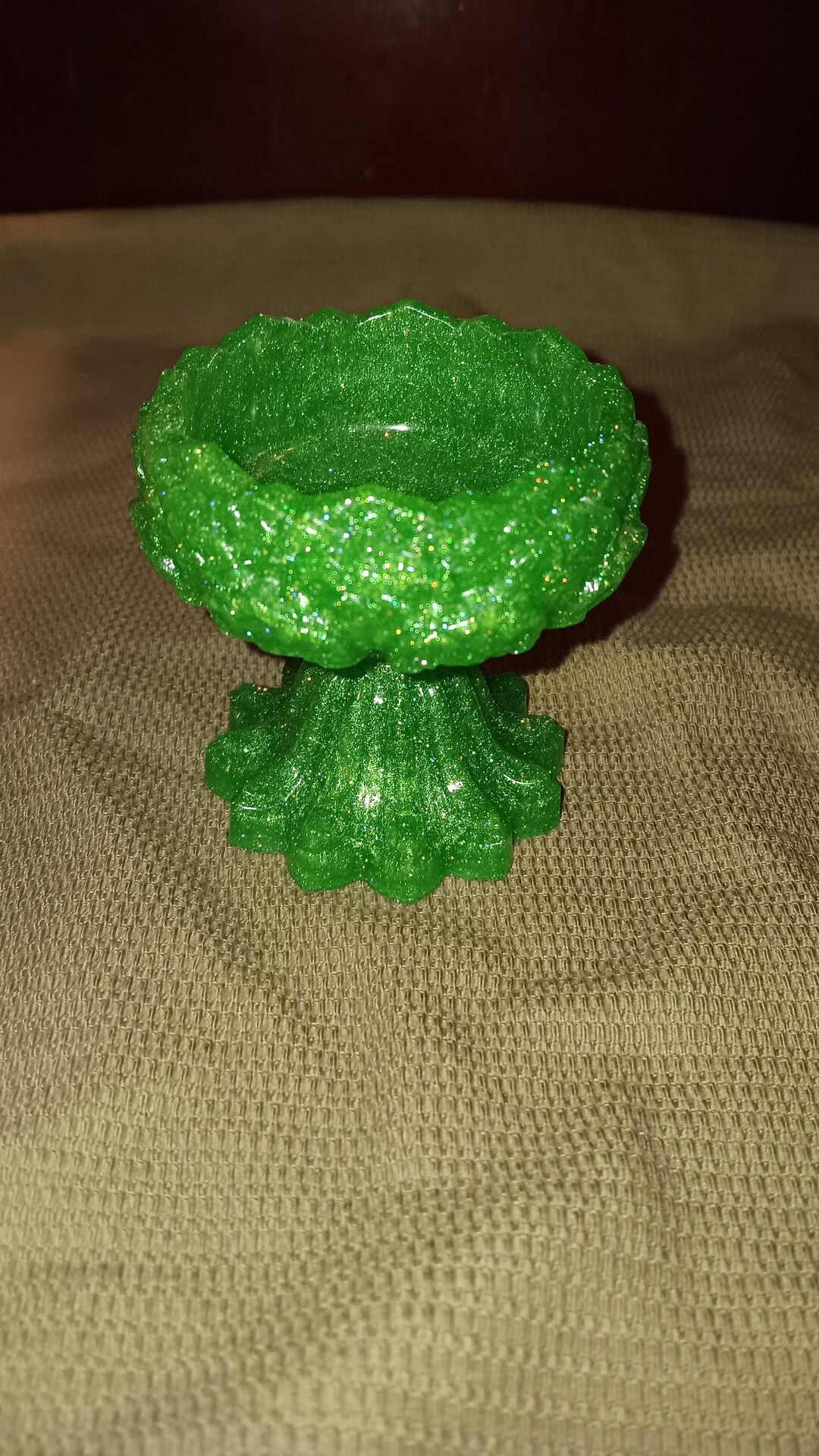 Epoxy Resin Green Glitter Bird Bath Soap Dish/ Candle Holder - Etsy