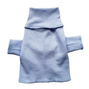 Light Blue Baby Blue Turtleneck Knit Long Sleeve Shirt Dog Puppy Teacup Pet Clothes 4XS - Large