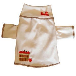 Apple Harvest White Turtleneck Knit Long Sleeve Shirt Dog Puppy Teacup Pet Clothes 4XS - Large