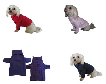 Turtleneck Knit Long Sleeve Shirt Dog Puppy Teacup Pet Clothes 4XS - Large ; Blackberry, Cornflower Blue, Navy Blue, Pink, Red, Royal Blue