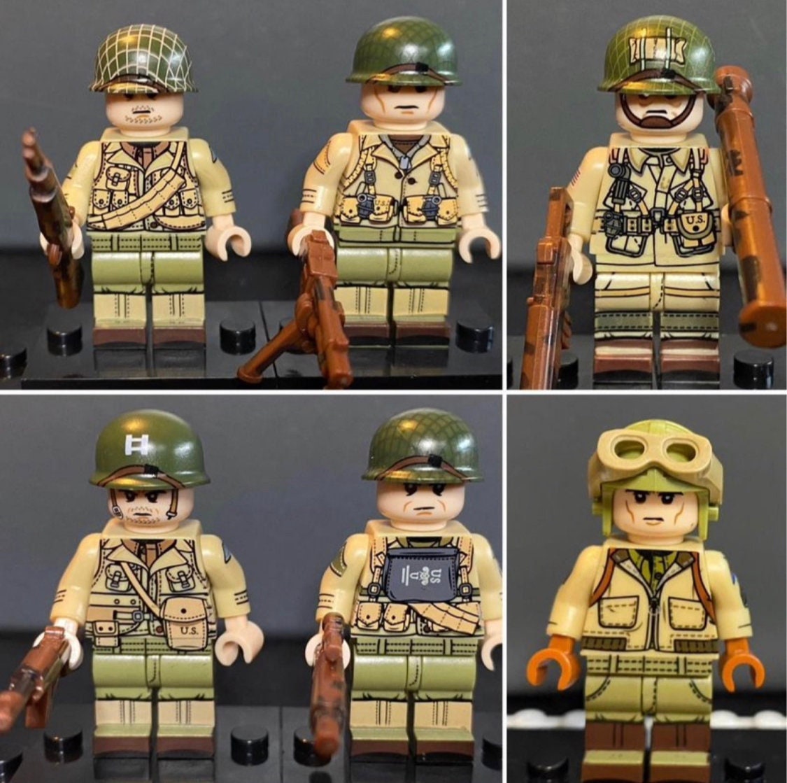 Soldat Américain WW2 avec arme, compatible Lego, neuf, faites des lots 5  soldats pour 20€