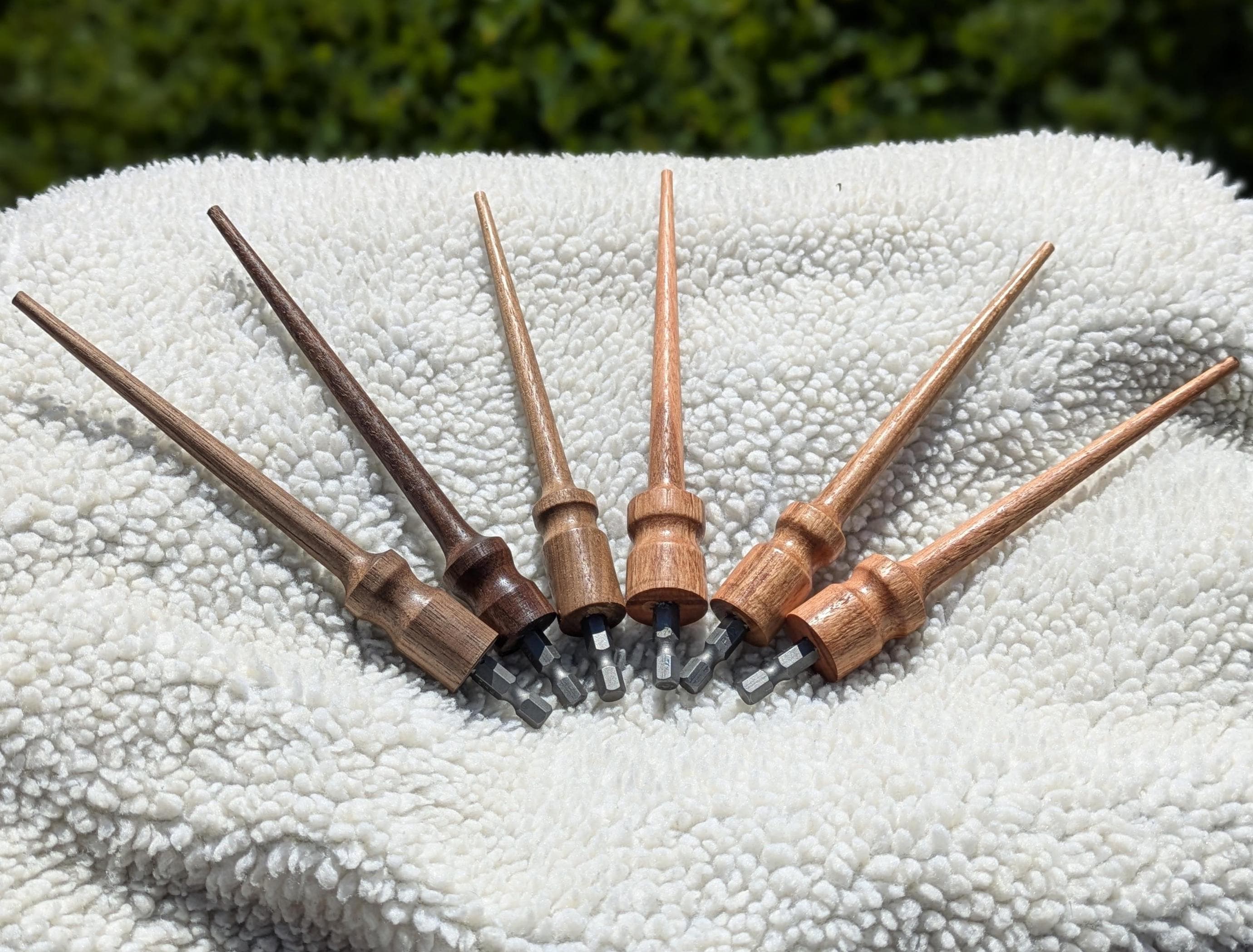 Wooden bobbin / pirn  winder stick for electric drill