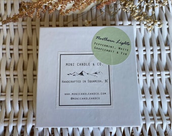 Northern Lights Tealight Box | Peppermint + Fir + White Grapefruit | Essential Oil Candles | Home Decor | Non-toxic | Soy Wax Candle