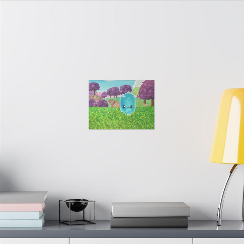 Battle Royale Inspired Water Squishy Painting Print on Canvas, Gamer Gift, Gaming Decor Multi-Size Stretched Matte Wall Decor, Video Game image 2