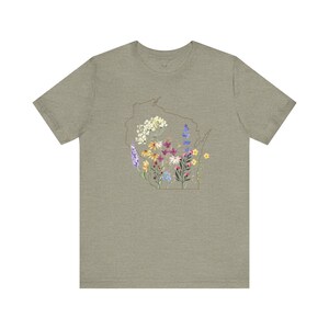 Wisconsin Wildflowers Shirt with State Outline image 6