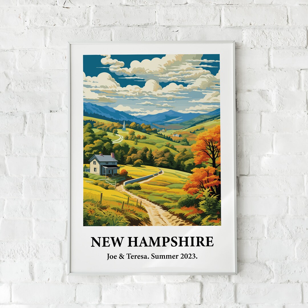 Custom Poster, New Hampshire Poster, New Hampshire Print, Wall Art New