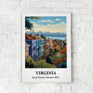 Custom Poster, Virginia poster, Virginia Print, Wall Art Virginia, Virginia Travel Poster, Personalized Poster