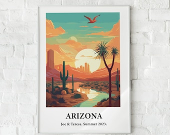 Arizona poster, Arizona Print, Arizona print, Wall Art Arizona, Retro Travel Print, Arizona Travel Poster, Arizona gift