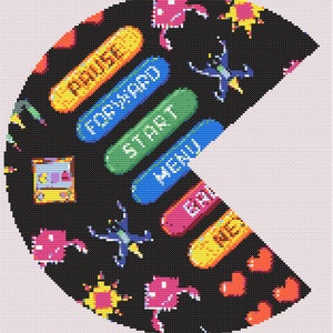 Retro Pac Man Cross Stitch Pattern