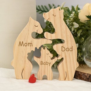 Personalized Wooden Bear Family Puzzle, DIY Wooden Puzzle, Engraved Name Family Puzzle, Mother's Day Gift, Kids Gift, Family Keepsake Gifts image 5