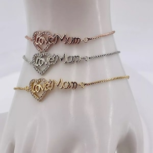 Bracelet for mom, bracelet for mom gold plated, bracelet set, adjustable gold plated bracelets, bracelets for women, three-tone bracelets