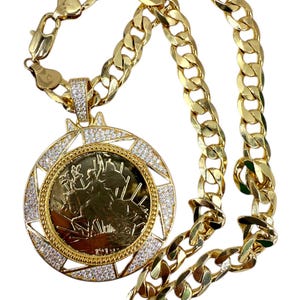 Centenario, 14k gold-plated centenario, men&#39;s necklace, Mexican coin, Gold-plated coin, Centenary gold-plated coin