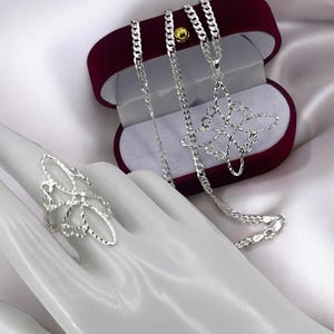 Witch&#39;s knot set/witch&#39;s knot necklace/Mexican silver set/925 silver ring/witch&#39;s knot ring/sylver 925 jewelry/Witch&#39;s knot set