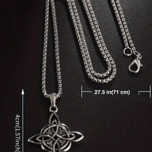 Vintage Style Witch Knot Stainless Steel Pendant Necklace for Men