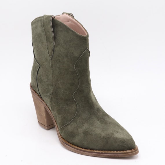 Phoenix I Fabulous Women Boots Olive Green Alcantara Suede