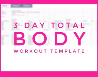Plantilla de entrenamiento corporal total de 3 días / Planificador de ejercicios / Plan de entrenamiento