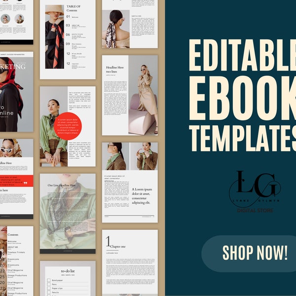 Fashion Women's Magazine Workbook | Canva Editable Ebook Template | Fashion Women eBook Templates 45 Pages | Editable & Stylish Layouts