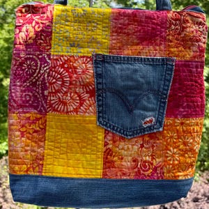Handmade Upcycled Quilted Patchwork Shoulder Bag