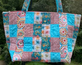 Handmade Quilted Patchwork Carry-all Bag
