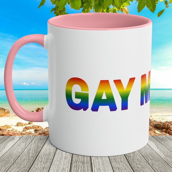 Tazas de café de dos tonos Gay My Ass, 11 oz, taza de broma para hombres, taza gay divertida para papás, taza divertida LGBTQ, taza de té tonta más divertida para mamás, taza para adolescentes Bonkers