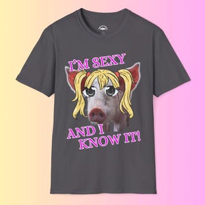 Funny Sexy Pig T-Shirt, Soft Style Fun Party Tee, Graphic Summer Top, Humorous Festival Tshirt, Farm Animal Cool Tee, Fun Gift For Pig Lover
