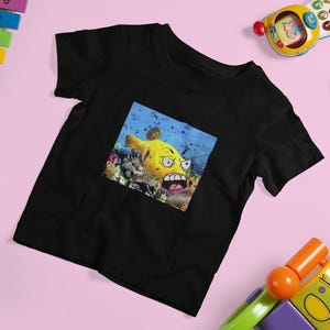 Toddler&#39;s Angry Fish Graphic Tee: Funny Kids Shirt