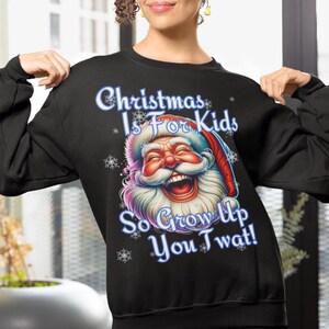 Lustiges Weihnachten Santa Sweatshirt: Rude Xmas Party Pullover