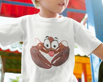 Funny Cheeky Lobster Kids T-Shirt, Rude Ocean Animal Tee, Child's Summer Fun Tshirt, Children's Zany Lobster Vacation Holiday Beach Top
