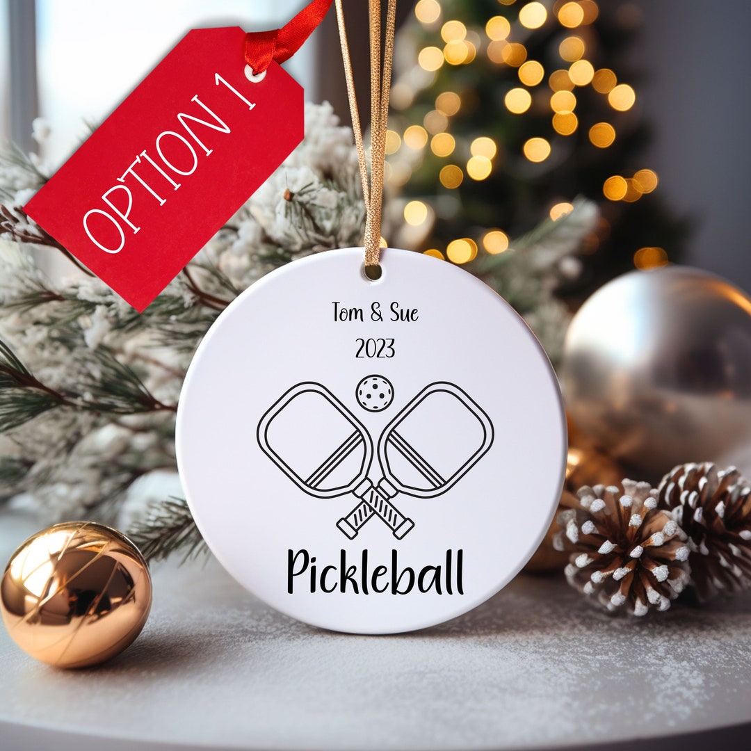 Personalized Pickleball Ornament, Custom Pickleball Ornament, Name Ornaments, Sport Ornaments