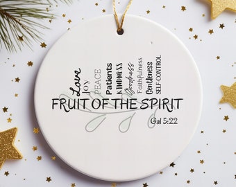 fruit of the Spirit ornament, Christian ornament, religious holiday ornament, Gift for family, Christmas decorations, Ceramic Ornament,