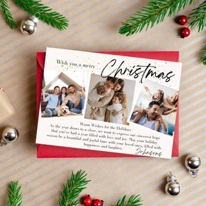 Carte de Noël || Cartes de Noël uniques avec photo de Noël || Jolies cartes de Noël personnalisées pour les fêtes