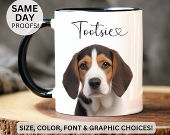 Custom Mug from Photo, Personalized Pet Mugs, Christmas Gift for Pet Parents, Digital Pet Portrait, Dog Lover Gift, New Dog Mug,Dog Dad Gift