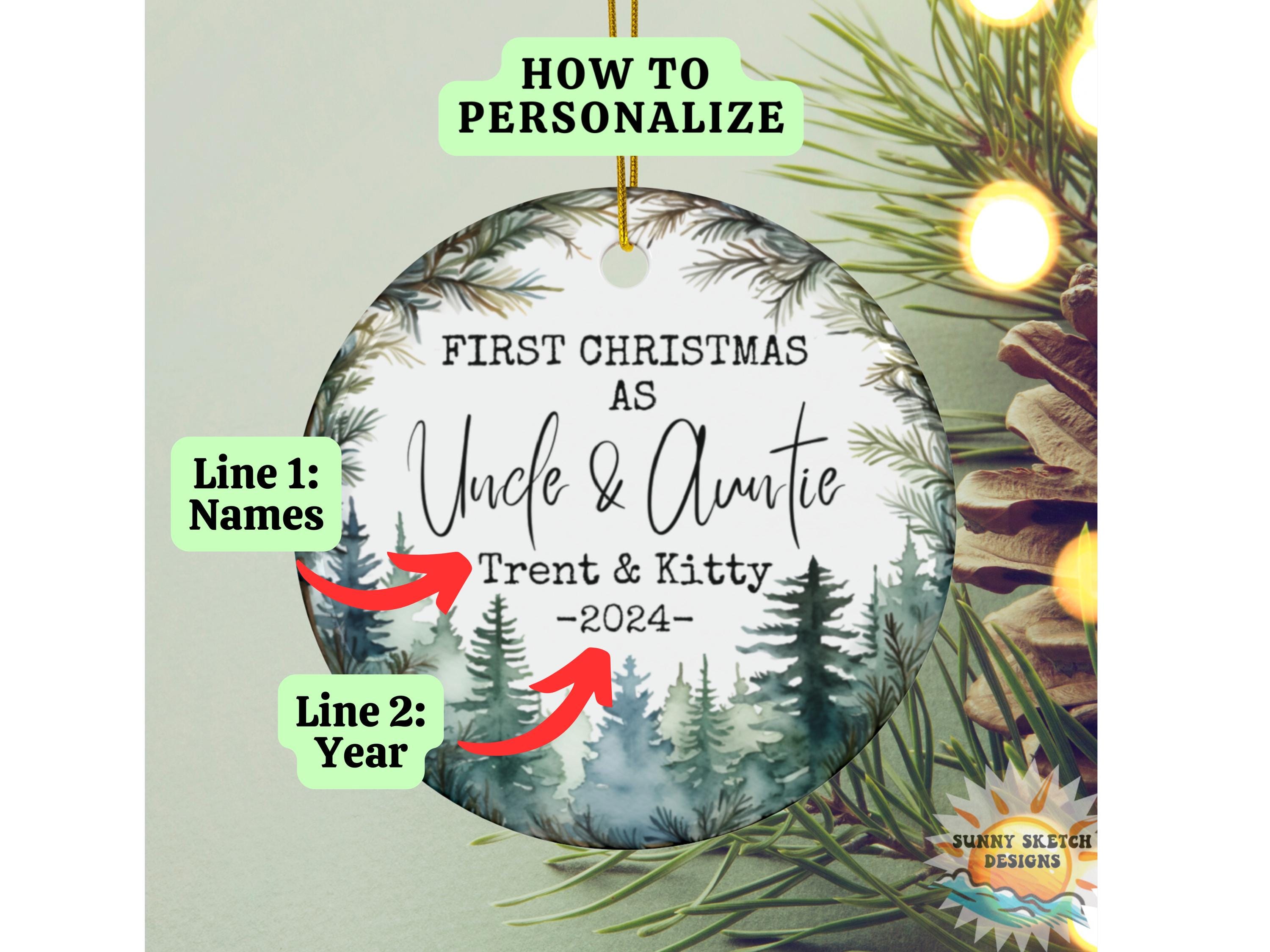 Our First Christmas as Auntie & Uncle Ornament, Baby Announcement Gift ...