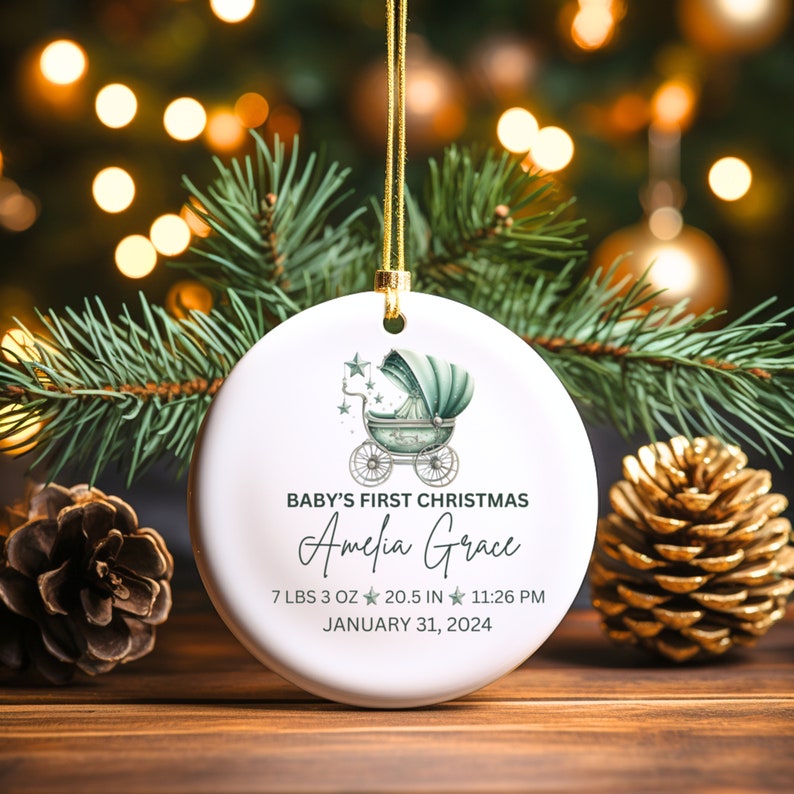 Baby's First Christmas Ornament 2024, Baby Ornament Personalized, First Christmas Ornament