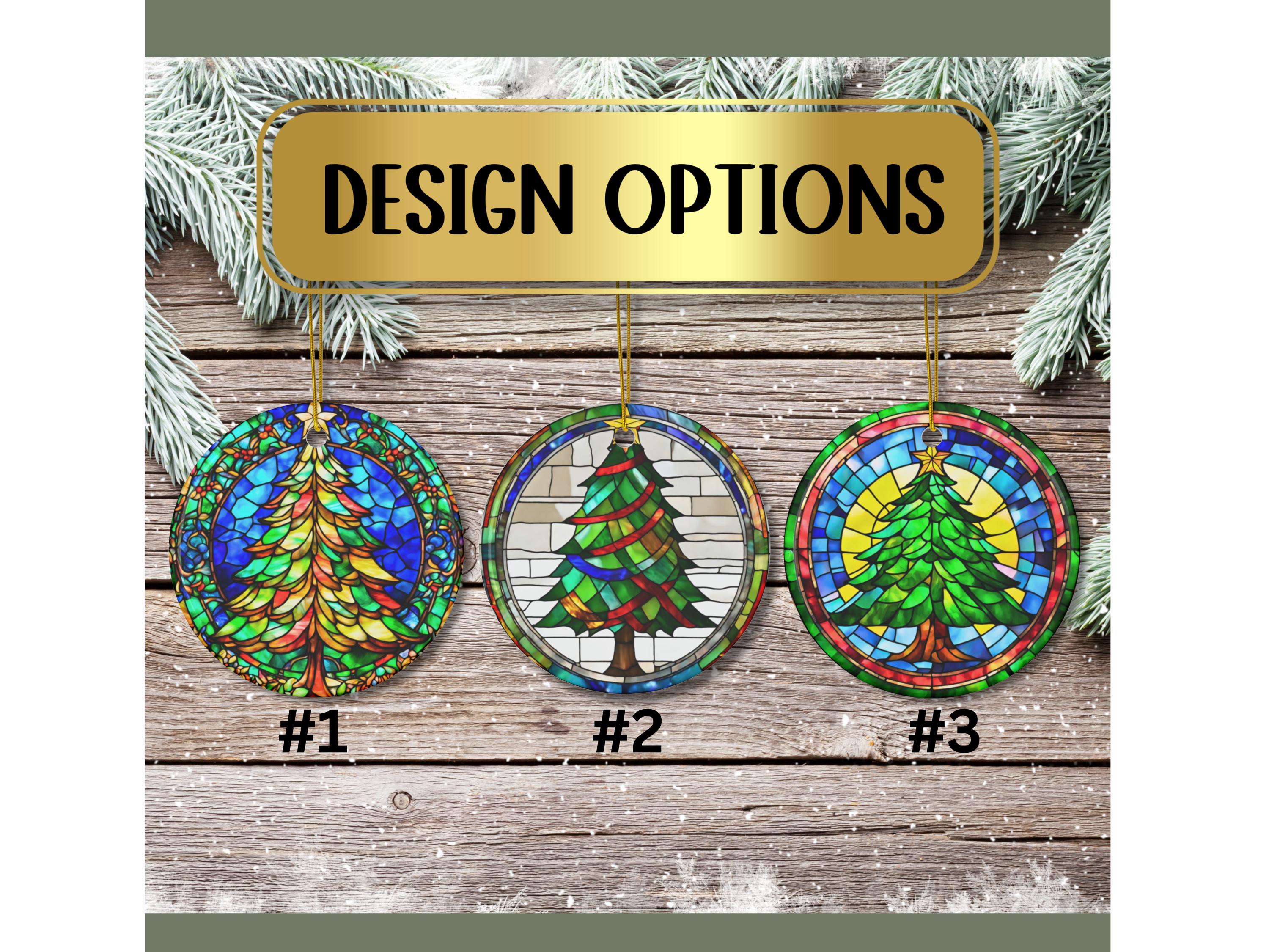 Christmas Tree, 2024 Ornament, Christmas Ornaments, Christmas Decoration, Ceramic, Stained Glass-Look Ornament, Holiday Gift Idea, Custom