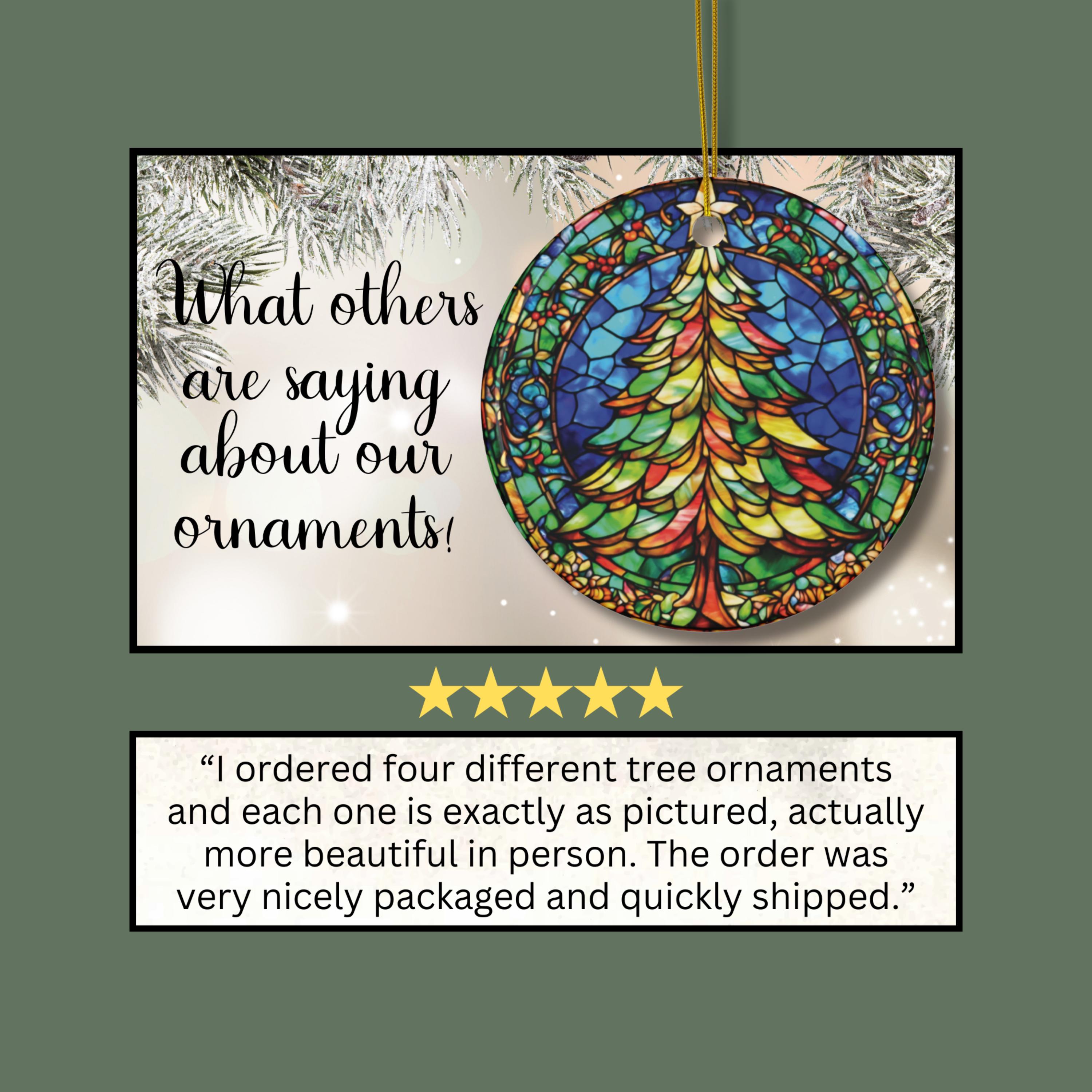 Christmas Tree, 2024 Ornament, Christmas Ornaments, Christmas Decoration, Ceramic, Stained Glass-Look Ornament, Holiday Gift Idea, Custom