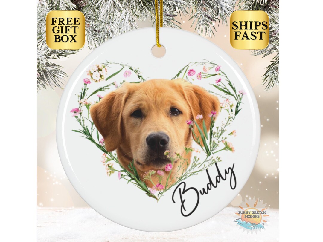 Personalized Pet Ornament, Custom Dog Christmas Ornament Pet Memorial ...