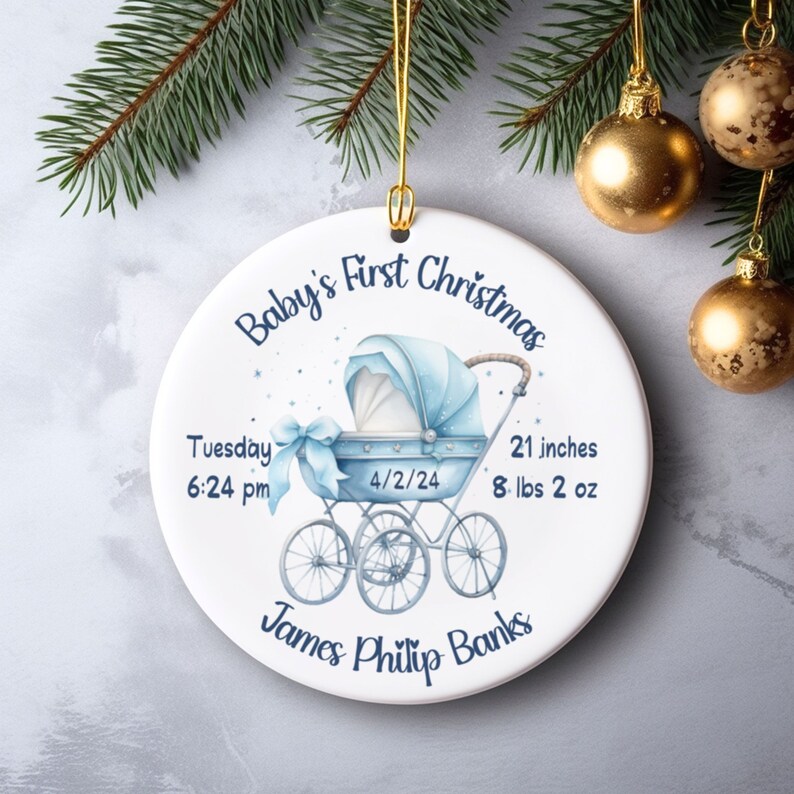 Baby's First Christmas, Gift Newborn, Newborn Baby Stats Ornament