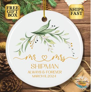 Personalized First Christmas Married Ornament 2024, Custom Our First Christmas Together Ornament, Always and Forever Married Mr Mrs Keepsake