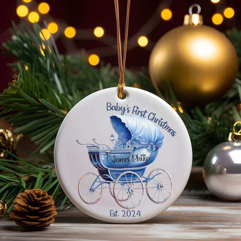 Custom Baby Ornament, Baby's First Christmas Ornament 2024, Baby