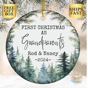 First Christmas Grandparents Ornament, Personalized Grandparents Ornament Grandparents First Christmas Ornament Pregnancy Announcement Gift