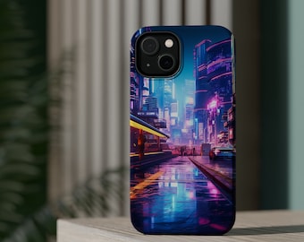 MagSafe iPhone Case Cyberpunk 2077 Night City Car Futuristic for iPhone 15 / 14 / Pro / Plus / Pro Max and iPhone 13 / Mini / Pro / Pro Max