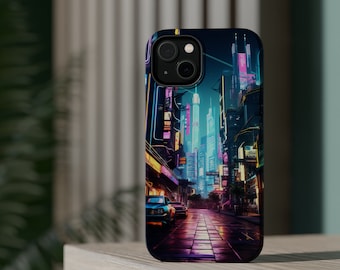 MagSafe iPhone Case Cyberpunk 2077 Night City Car Futuristic for iPhone 15 / 14 / Pro / Plus / Pro Max and iPhone 13 / Mini / Pro / Pro Max
