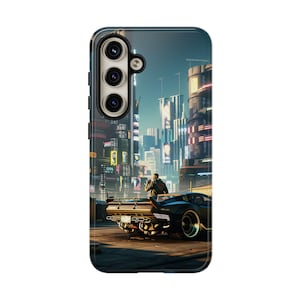 Protective Tough Phone Case Cyberpunk 2077 Night City for Samsung Galaxy S23/ 22/ 21/ 20/ 10/ iPhone 15/ 14/ 13/ 12/ 11/ 8/ X/ Google Pixel